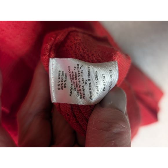 TALBOTS Small Coral Open Front Mid Length Thin Duster Cardigan - Picture 7 of 7